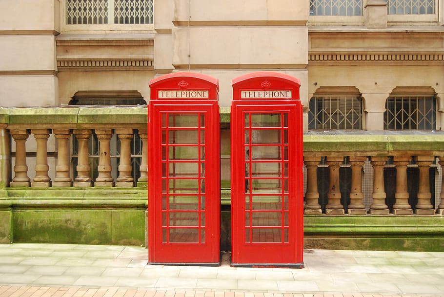 united kingdom, birmingham, red, telephone box, uk, telephone booth, HD wallpaper