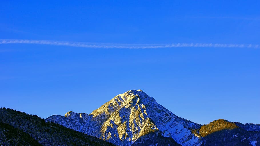 mountain, outdoors, nature, mountain range, peak, fir, plant HD wallpaper