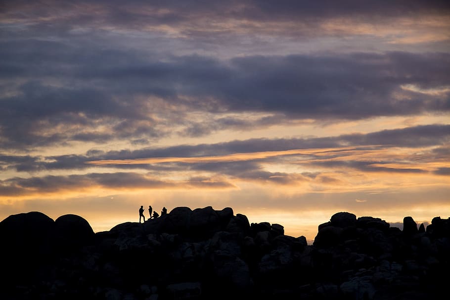 sunset, nature, landscape, human, activity, cloud - sky, silhouette HD wallpaper