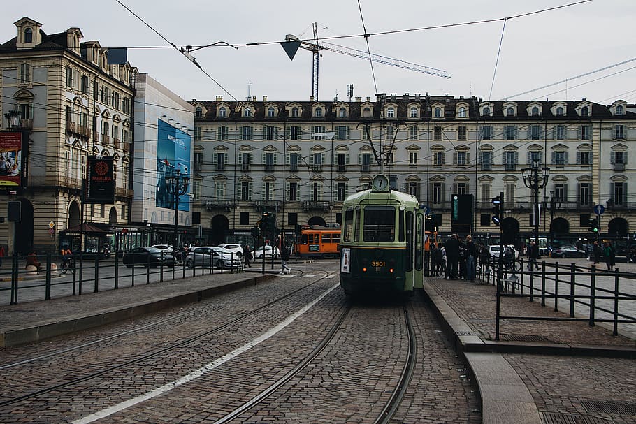 tram passing through palace, human, person, vehicle, transportation HD wallpaper