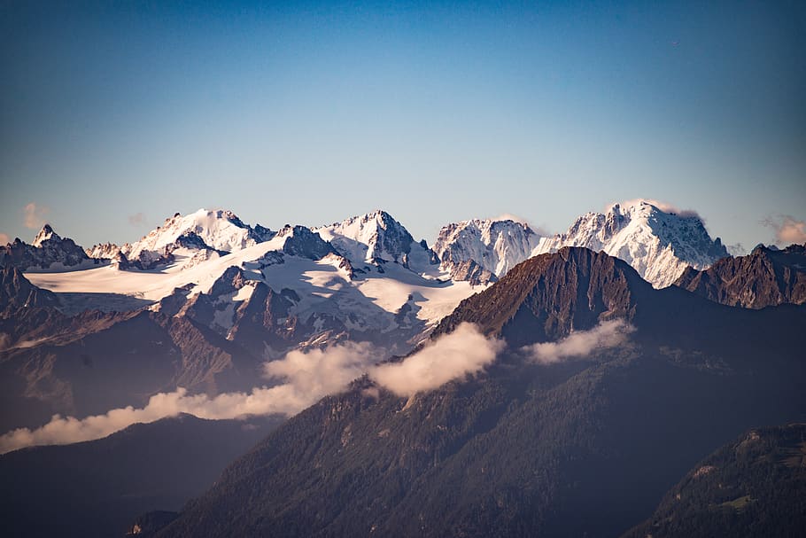 white snow mountain, sky, scenics - nature, mountain range, beauty in nature HD wallpaper