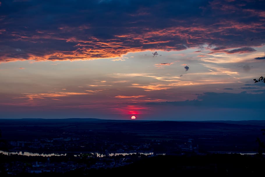 sunset, sky, clouds, beautiful, cloud - sky, building exterior HD wallpaper