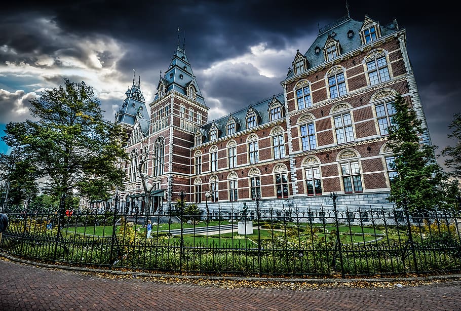 Brown High-rise Building, amsterdam, ancient, architecture, castle HD wallpaper
