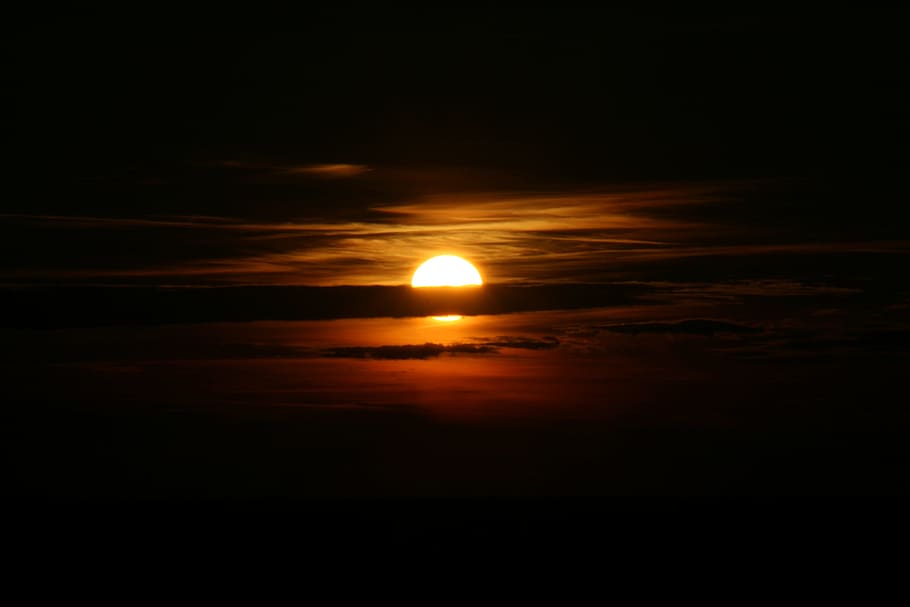 sun, sunset, nature, sky, orange, beauty in nature, scenics - nature HD wallpaper