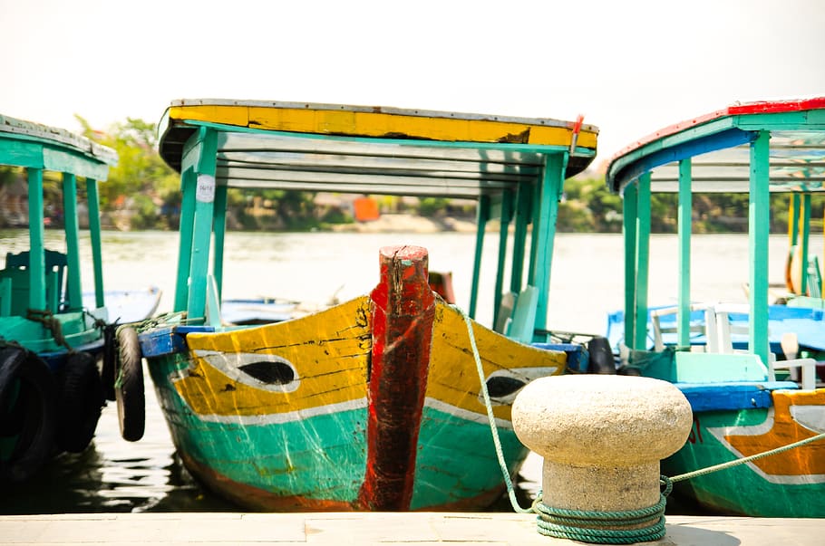 boat, berth, pier, river, port, dock, mode of transportation HD wallpaper