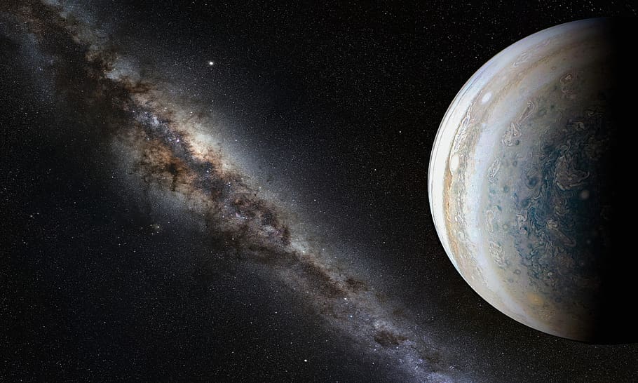 jupiter, space, universe, planette, astronomy, sky, star, orbit HD wallpaper