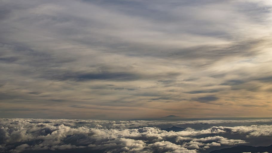 sunset sky, sunset clouds, above the clouds, flying, cloud - sky HD wallpaper