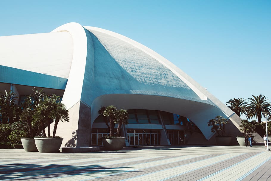 white concrete dome building, architecture, planetarium, convention center HD wallpaper