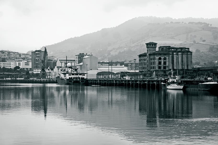 water, waterfront, pier, dock, port, building, river, boat HD wallpaper