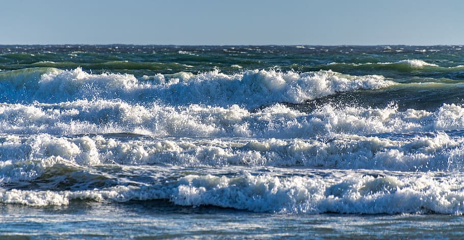 ocean, waves, blue, sea, water, nature, surf, liquid, texture HD wallpaper