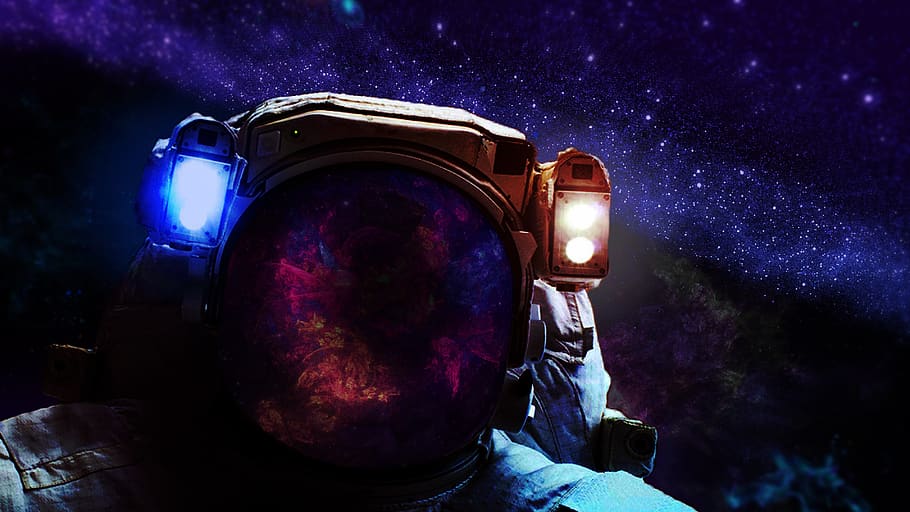 the suit, cosmos, nebula, the conquest, star, space, cosmonaut, HD wallpaper