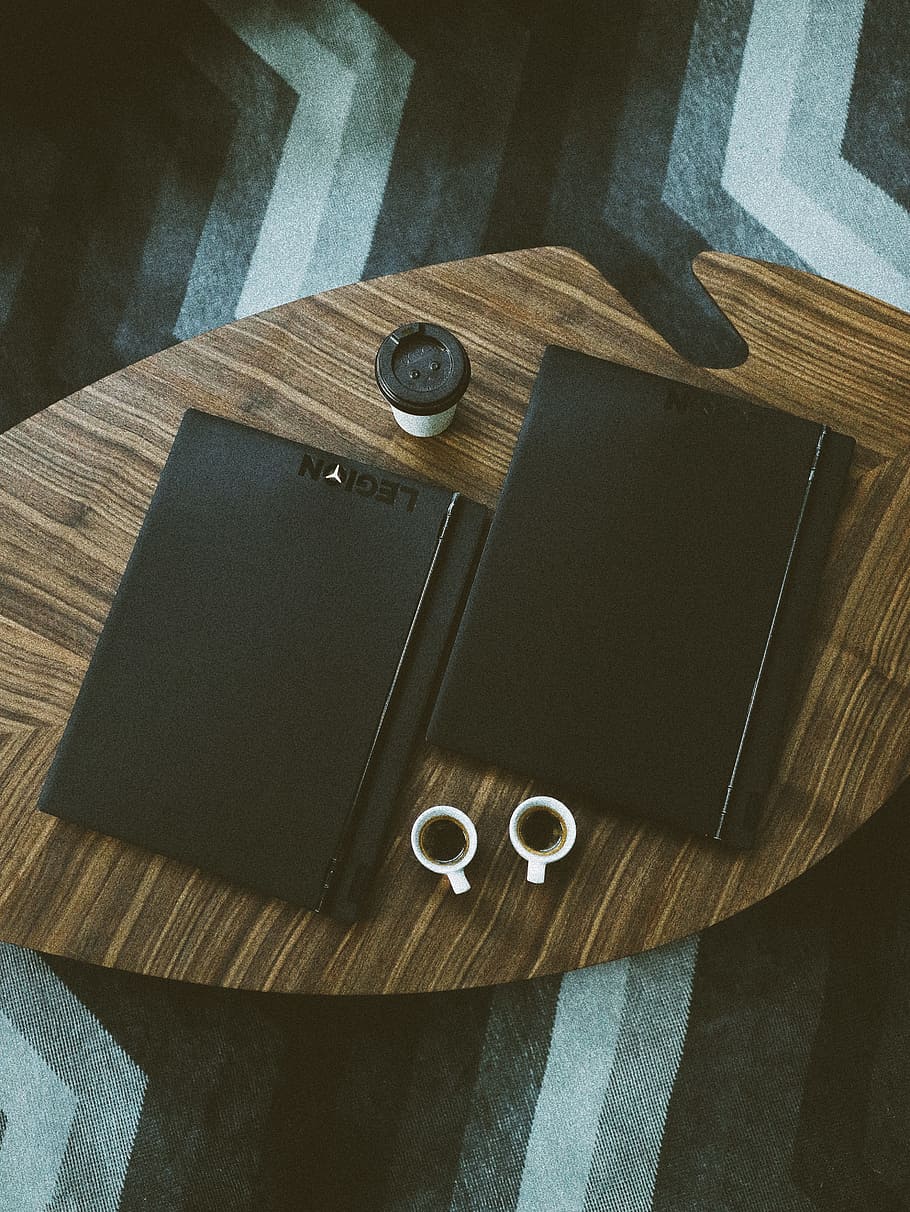 two black books on table, coffee, flatlay, cozy, interior, cafe HD wallpaper