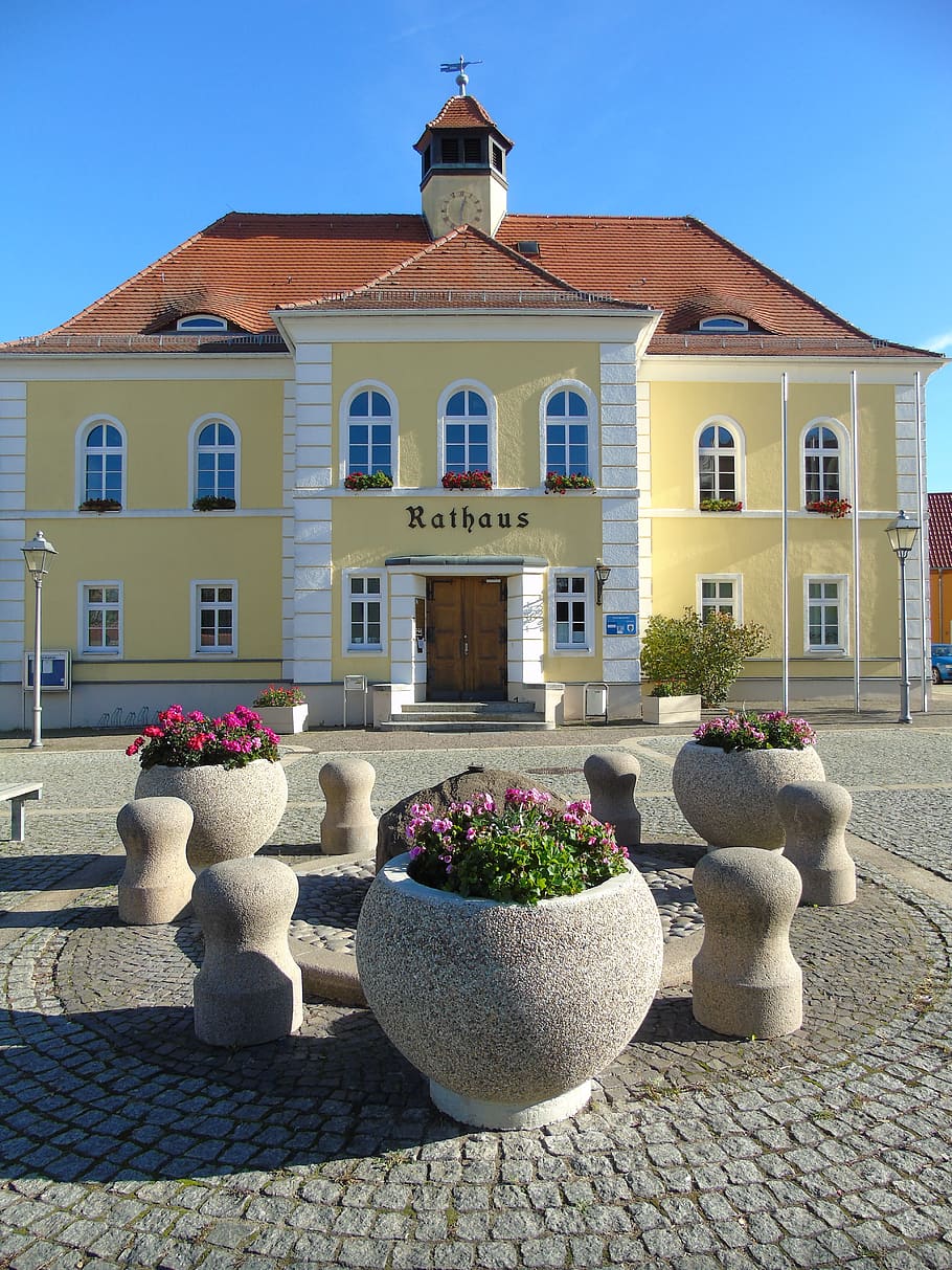 town hall, building, space, negotiation, ehrenamt, landmark, HD wallpaper