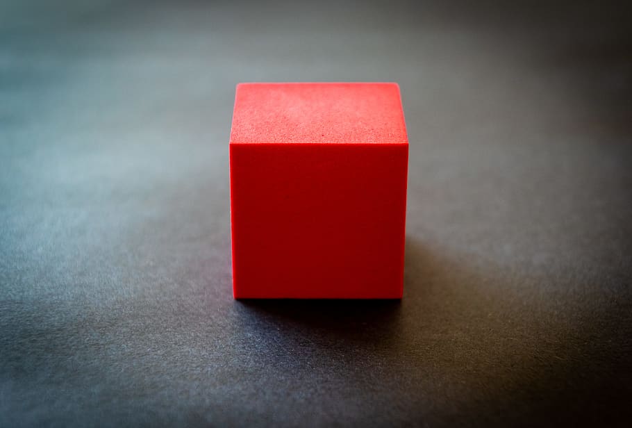 Red Cube, block, foam, shape, indoors, single object, no people HD wallpaper