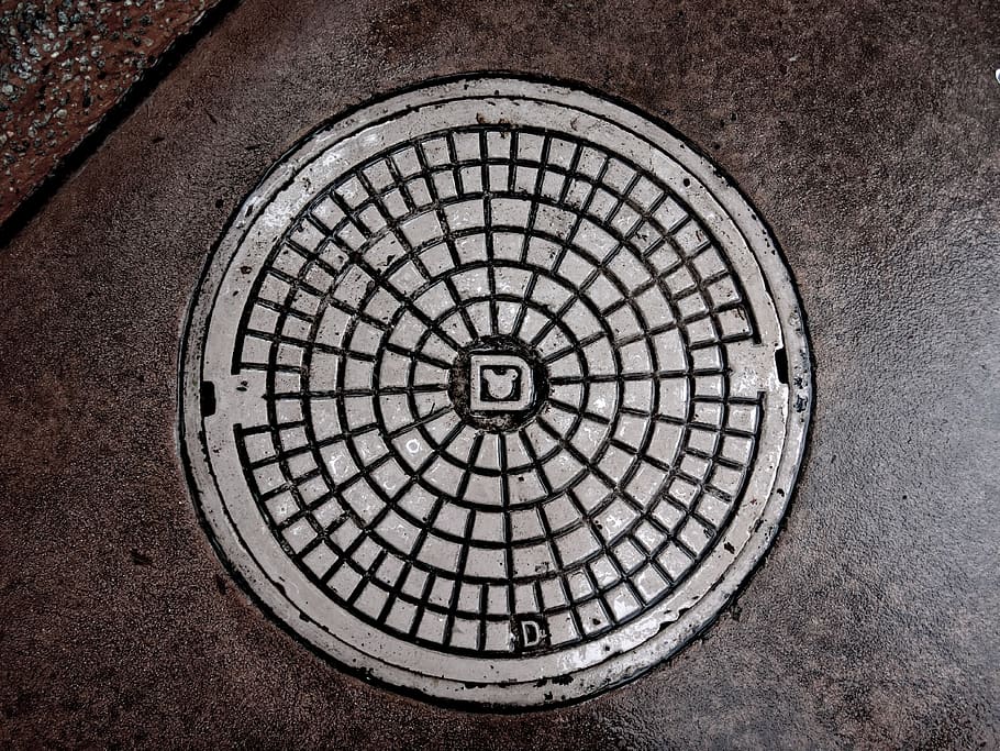 gray manhole cover, geometric shape, circle, pattern, no people HD wallpaper