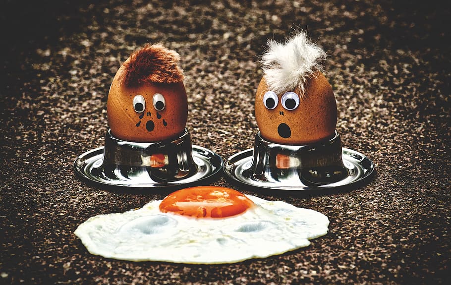 egg, fried, mourning, fun, funny, cute, food, yolk, fried eggs HD wallpaper