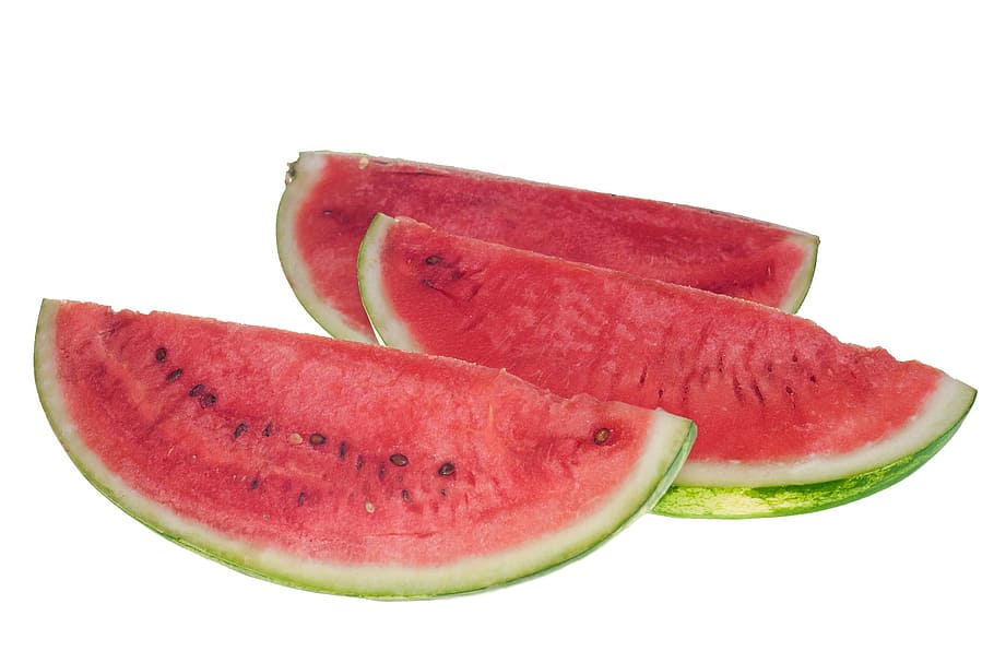 watermelon, slice, isolated, white, sweetfood, red, diet, studio HD wallpaper