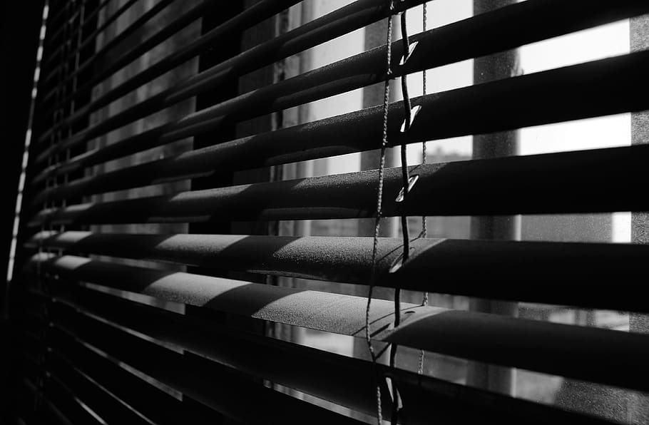 black and white, window shades, indoors, no people, in a row HD wallpaper