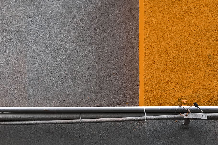 Gray Metal Pipe Beside Wall, architecture, color, concrete, concrete wall HD wallpaper