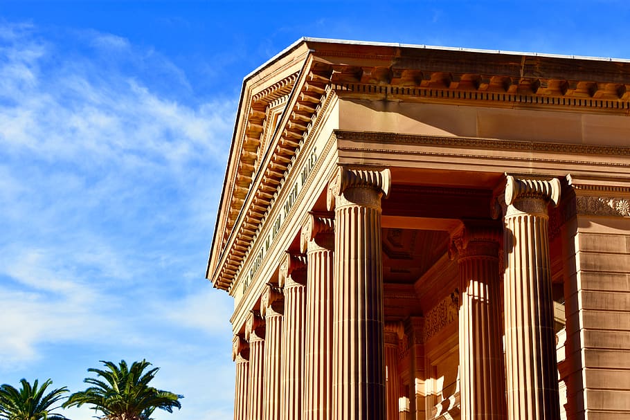 brown building, architecture, temple, worship, shrine, pillar HD wallpaper