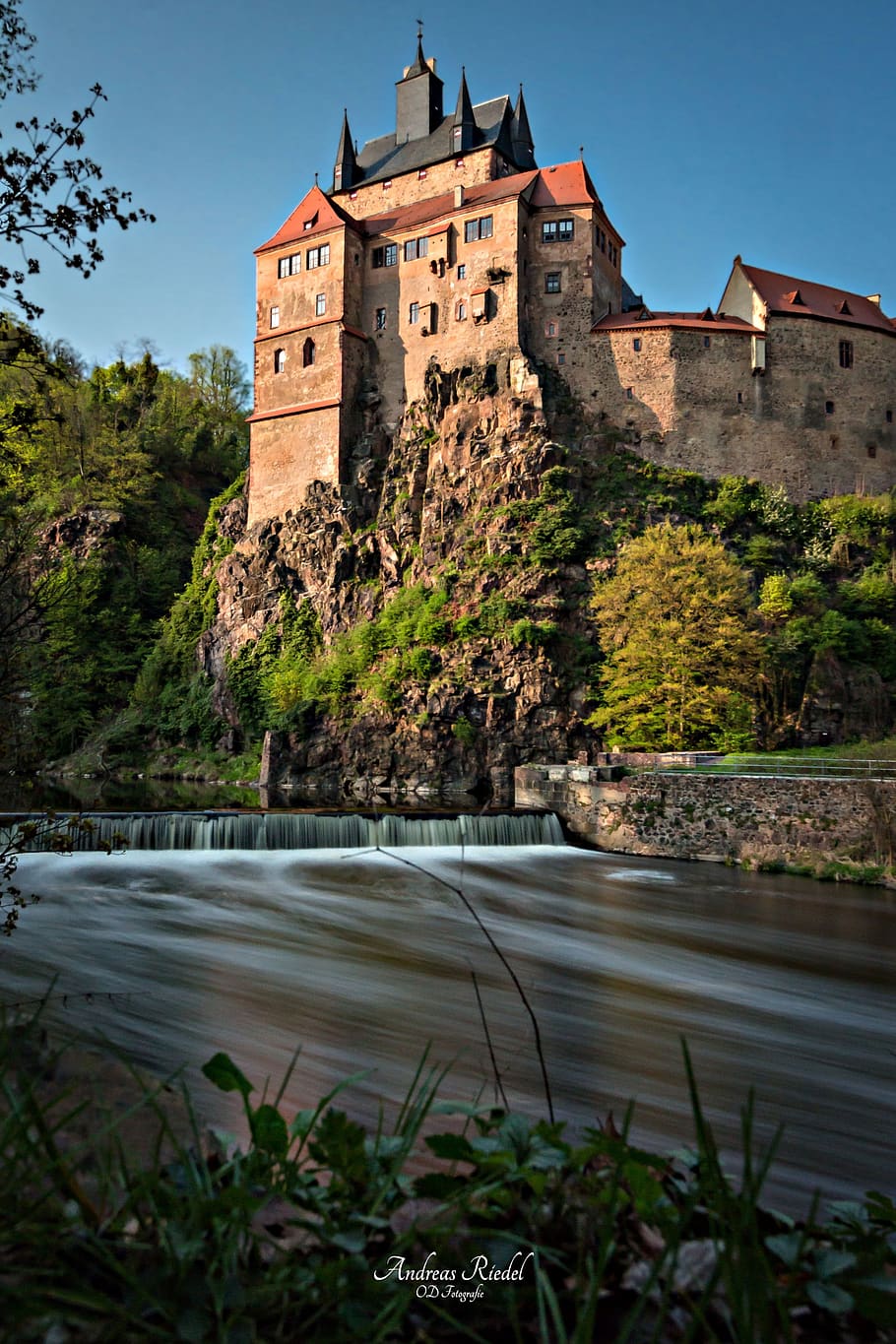 castle kriebstein, river, long exposure, middle ages, knight HD wallpaper