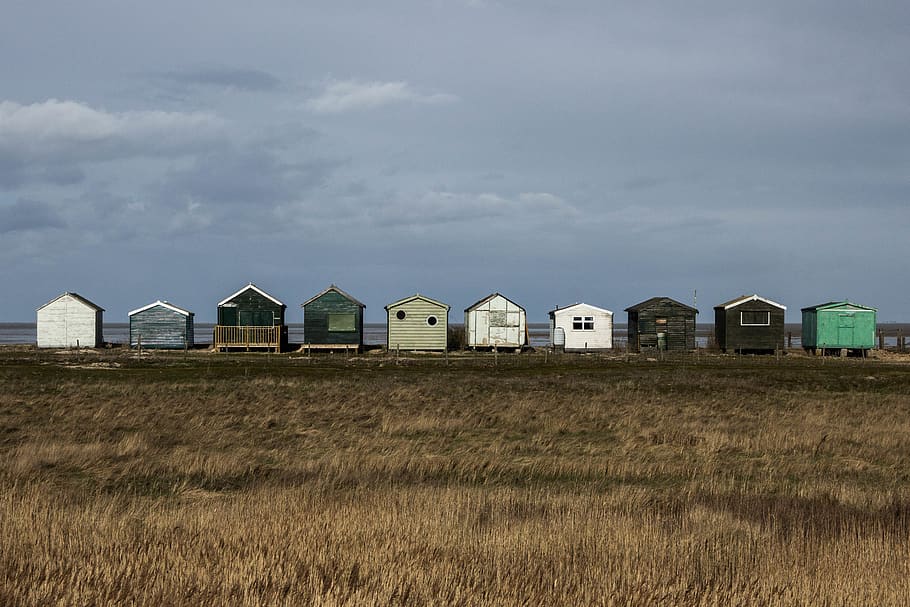 united kingdom, whitstable, seasalter beach, cloud, overcast HD wallpaper