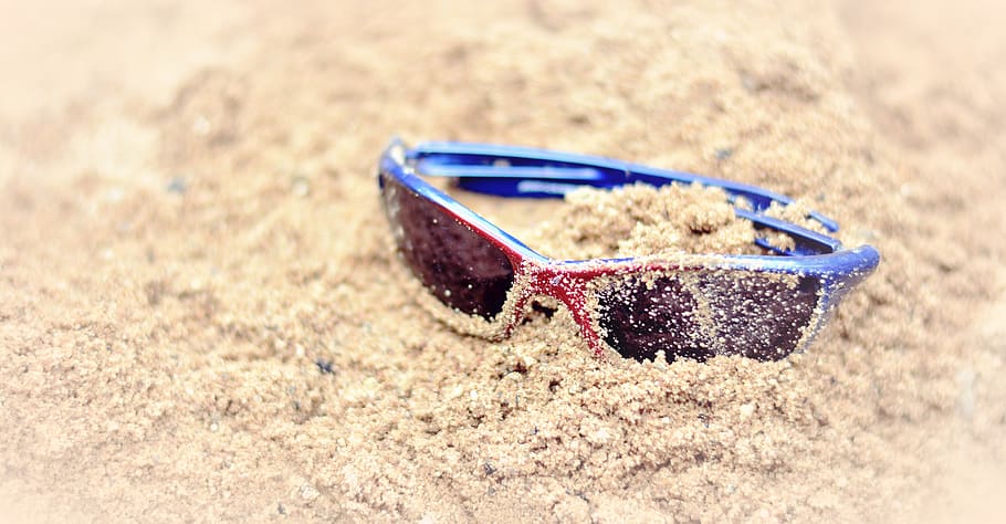 sunglasses, sand, summer, beach, sand beach, vacations, leisure HD wallpaper