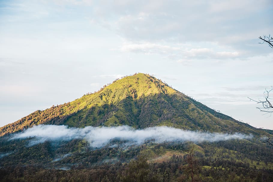 A green mountain in Guatemala on a cloudy day, Adventure, Blue HD wallpaper