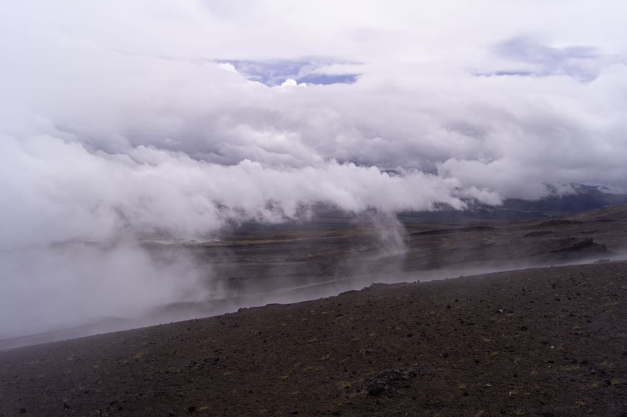 ecuador, cotopaxi, ambient, low visibility, nature, volcano HD wallpaper