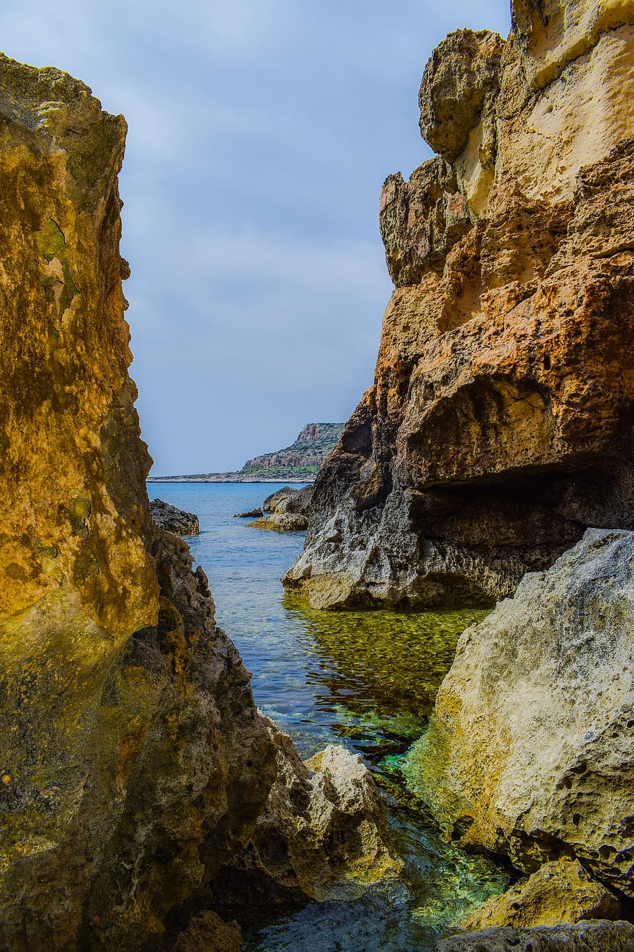 rocky coast, nature, cliff, travel, landscape, cavo greko, cyprus HD wallpaper