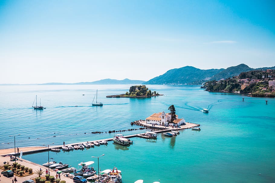 Birds Eye Photography of Boats on Body of Water, architecture HD wallpaper