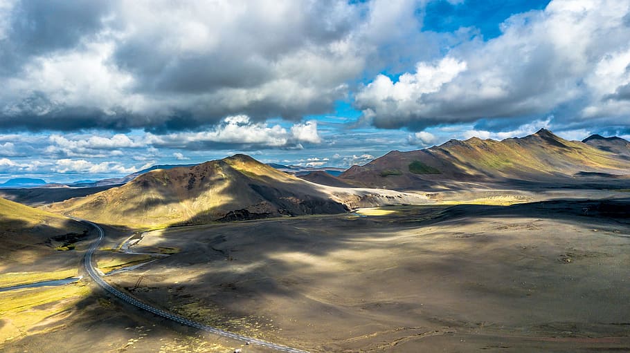 Bird's Eye View Of Mountains, cloudiness, clouds, cloudy, countryside HD wallpaper