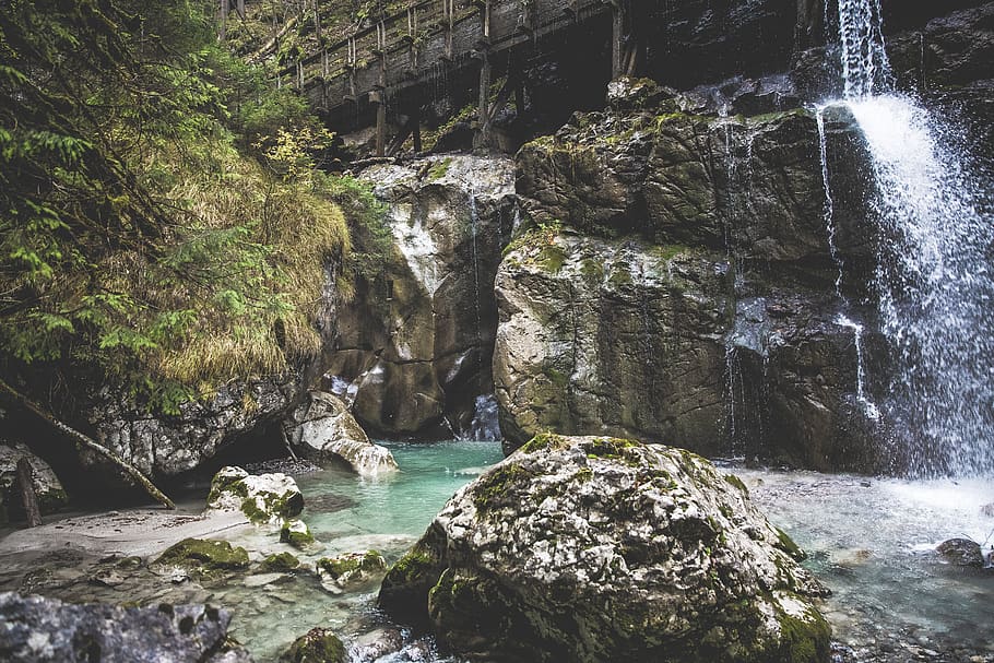 waterfalls, nature, outdoors, river, weißbach, seisenbergklamm HD wallpaper