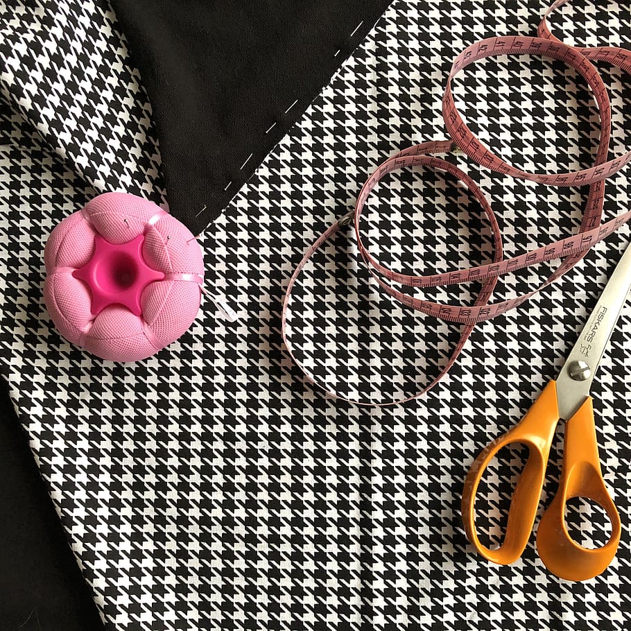 scissors, weaponry, blade, rug, textile, pins, fabric, tape-measure HD wallpaper