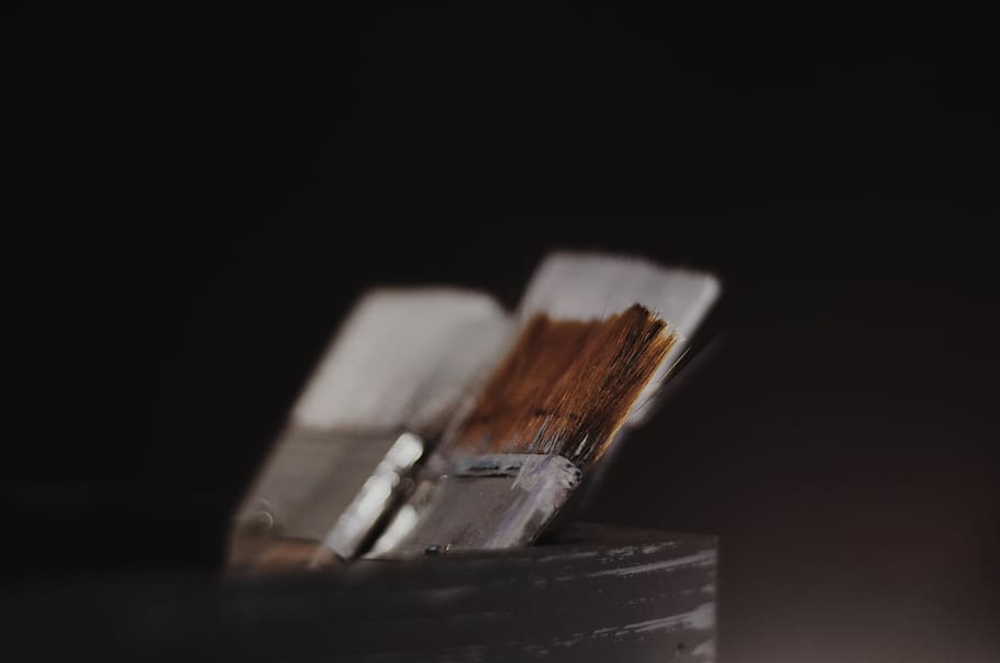 Paint Brushes, depth of field, indoors, no people, still life HD wallpaper