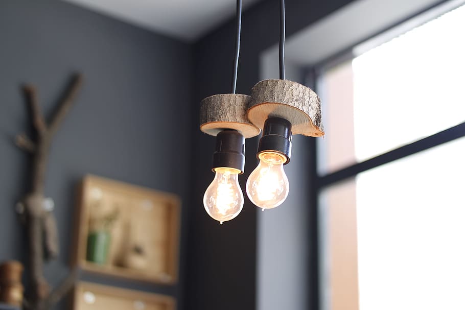 lights, glowing, light bulbs, idea, interior, decor, office HD wallpaper