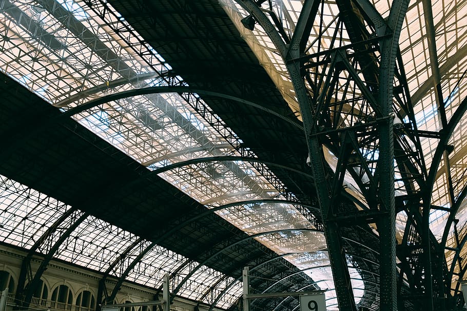 building, architecture, window, skylight, terminal, roof, arched HD wallpaper