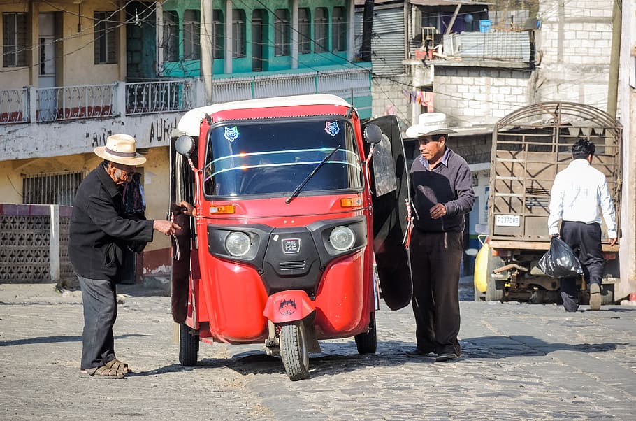 guatemala, guatemala city, cowboy hat, locals, travel, tuktuk, HD wallpaper