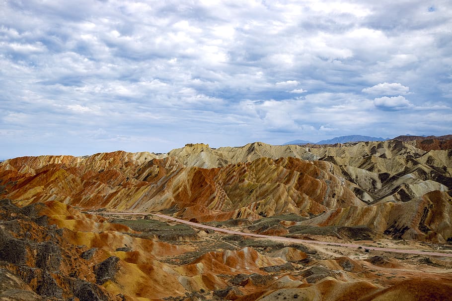 geology, danxia, colorful, canyon, earth, landscape, zhangye, HD wallpaper