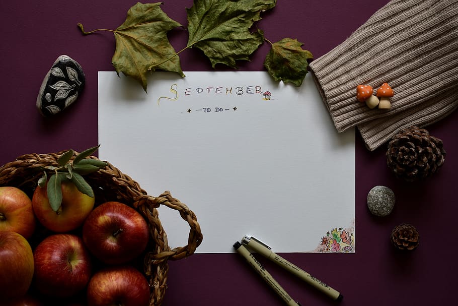 september, planning, to-do, list, autumn, organizer, planner HD wallpaper
