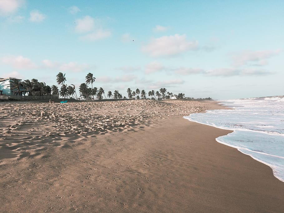 Waves Rushed to Shore, beach, beautiful, coast, idyllic, landscape HD wallpaper