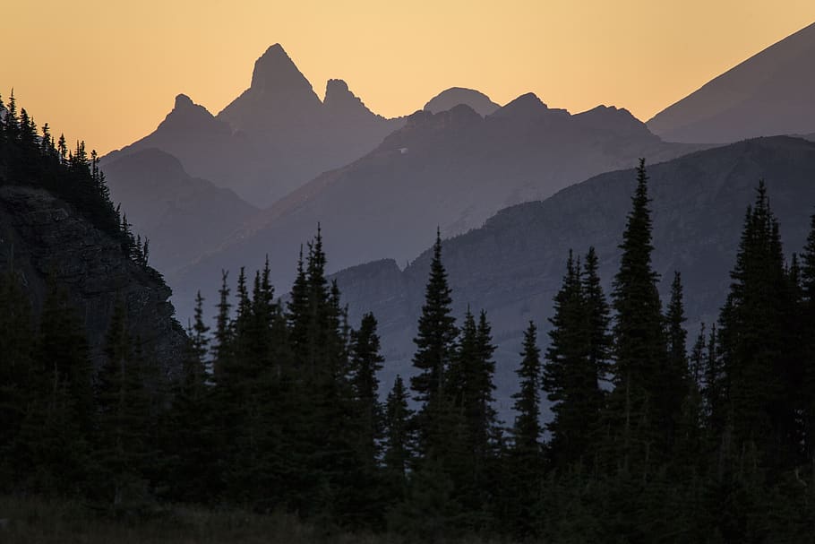 sunset, peaks, landscape, scenic, mountains, range, sunlight HD wallpaper