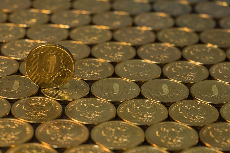 currency, wealth, finances, background, golden, ruble, russia HD wallpaper