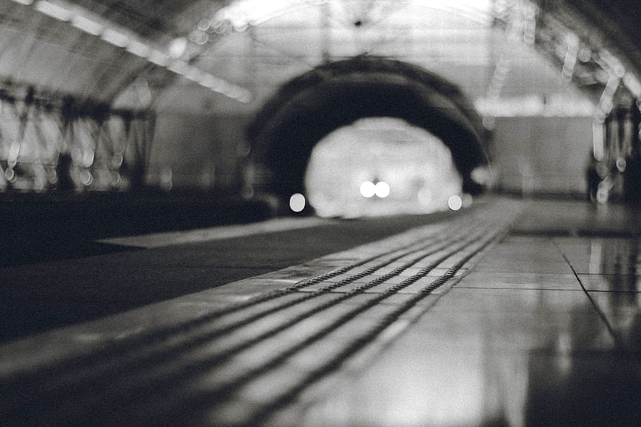 light, black and white, photography, tunnel, transport, darkness