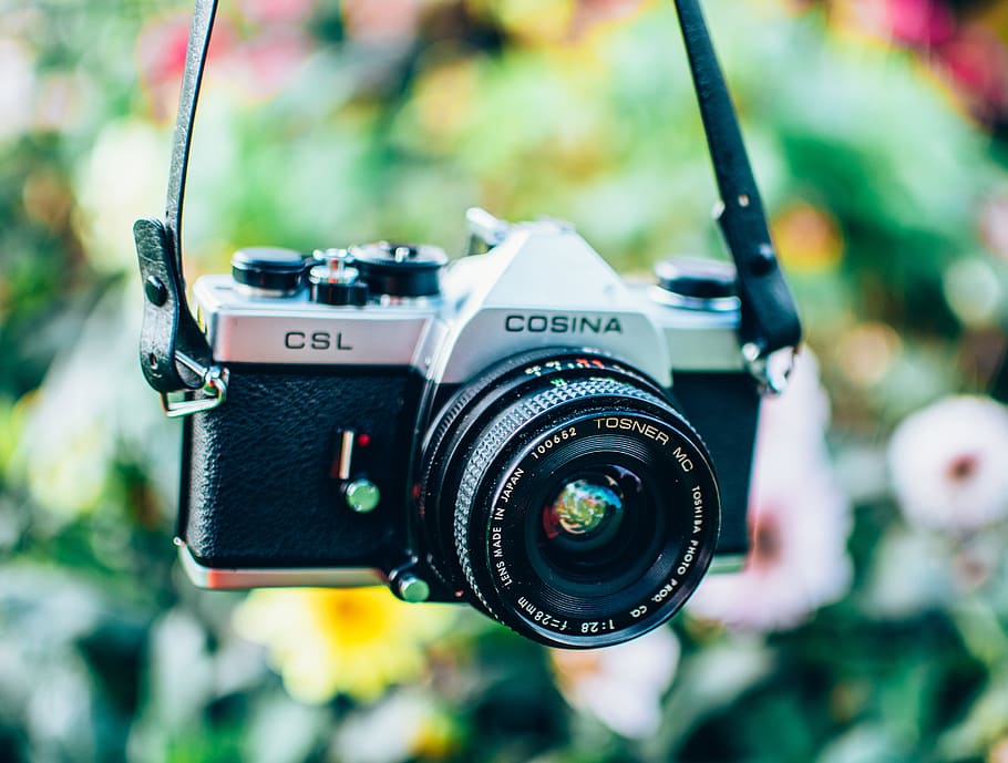 Close-Up Photography of Camera, blur, camera lens, cosina, depth of field HD wallpaper