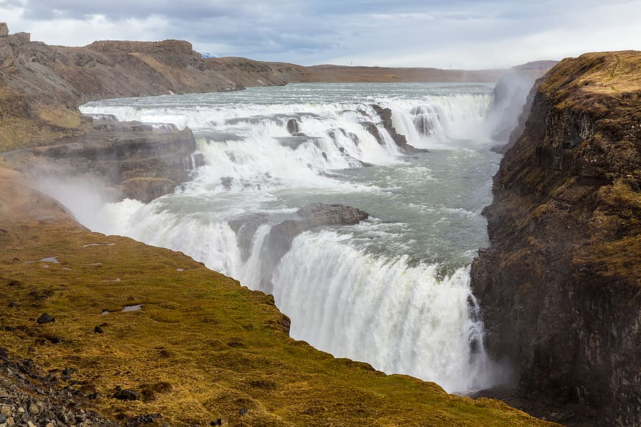 iceland, waterfall, scenics - nature, beauty in nature, motion HD wallpaper