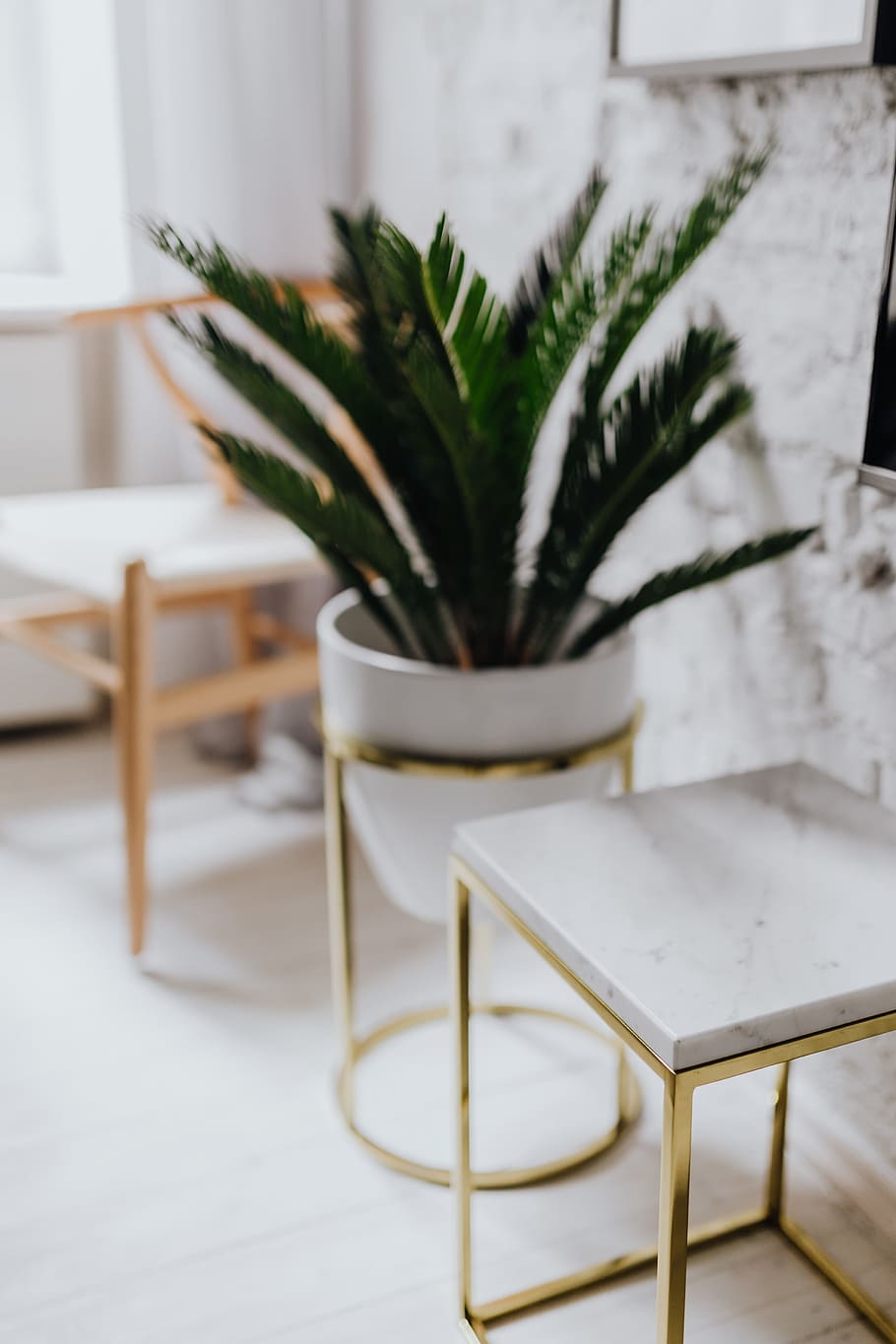Living Room With Scandi Interior Design, Un'common Marble Table HD wallpaper