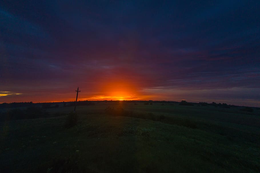 Sunset Photography, backlit, dawn, field, sunrise, sky, landscape HD wallpaper