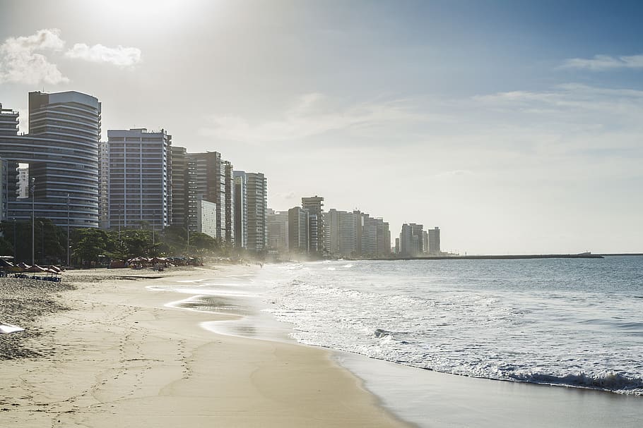 brazil, fortaleza, latin america, beach, ocean, wave, surf, HD wallpaper