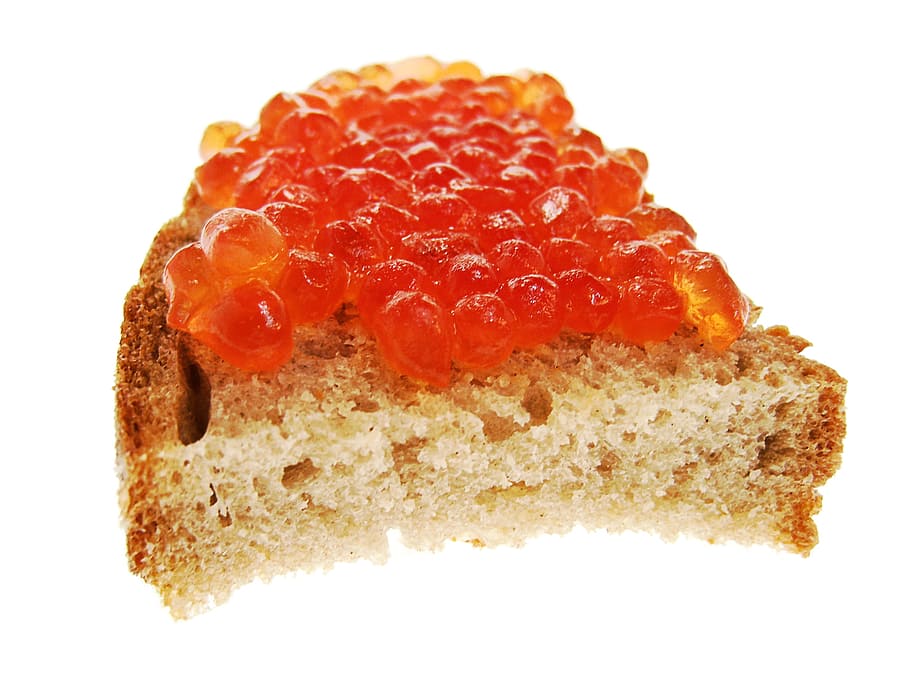 red, caviar, bread, salmon, isolated, expensive, butter, delicious HD wallpaper